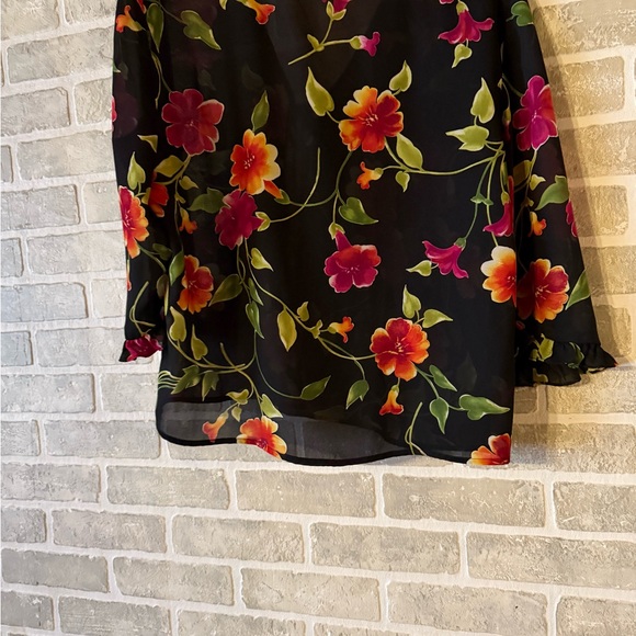 Worthington Floral Long Sleeve Dress Two Piece Set - Picture 12 of 12